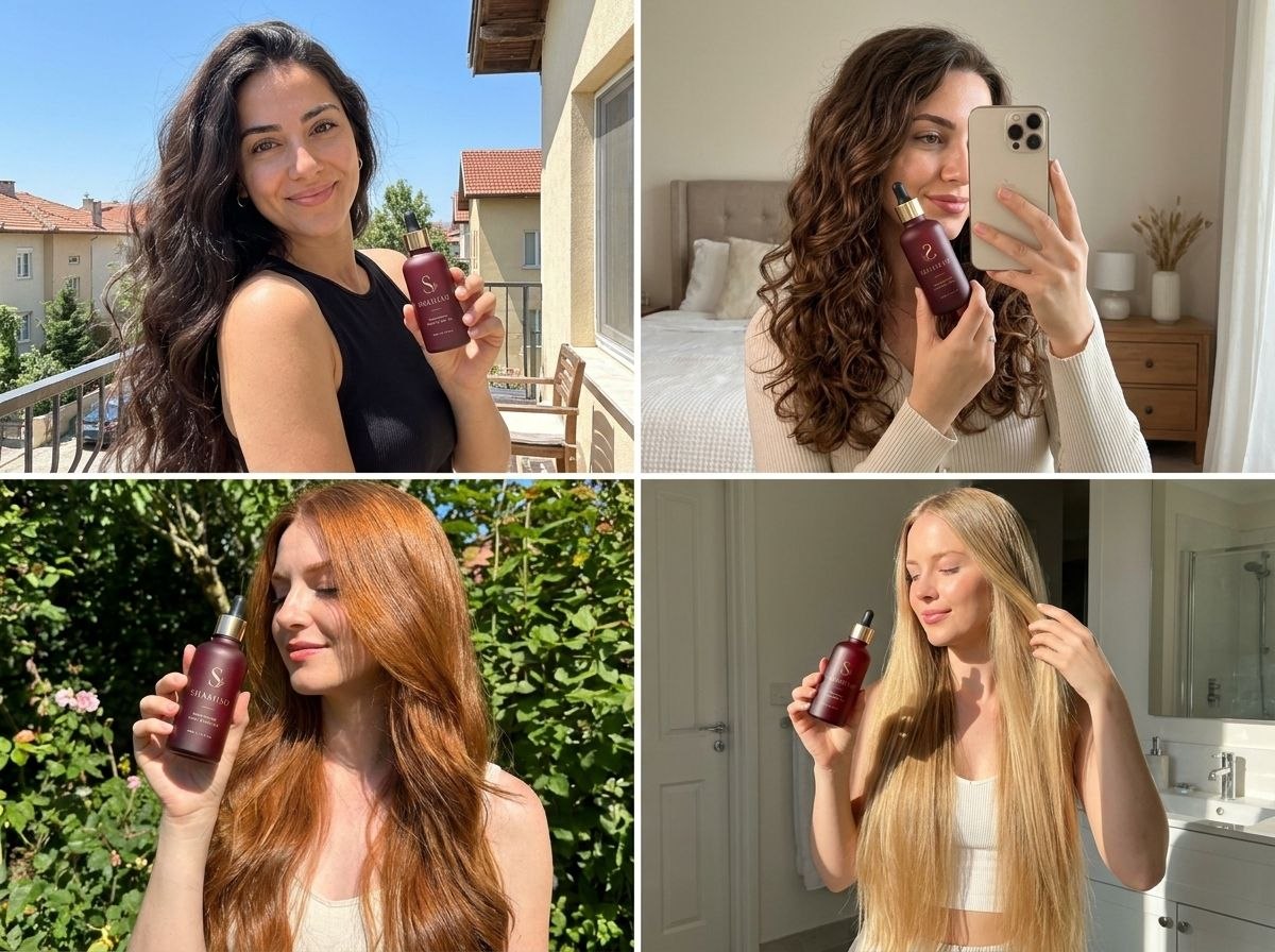 SHAMISO hair oil used across different hair textures
